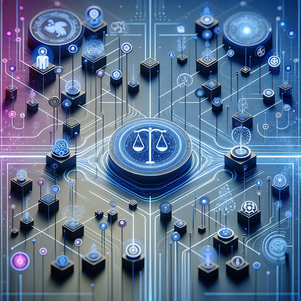 Arquitetura tecnológica digital com módulos de automação corporativa interligados, destacando elementos que simbolizam dilemas éticos e culturais da automação no ambiente empresarial.