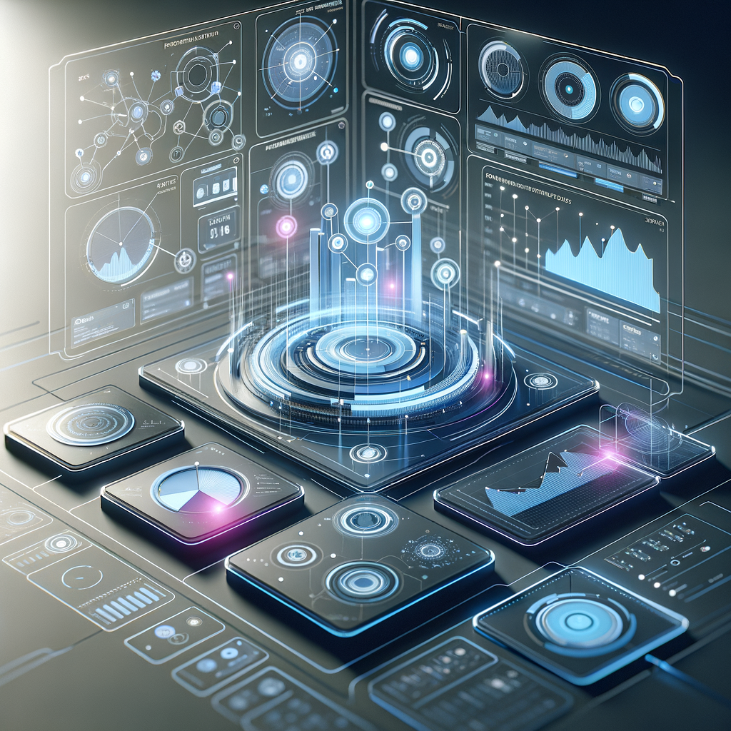 Dashboard digital moderno exibindo fluxos de automação inteligente e módulos interconectados, simbolizando integração e configuração de agentes modulares de IA em atendimento ao cliente.