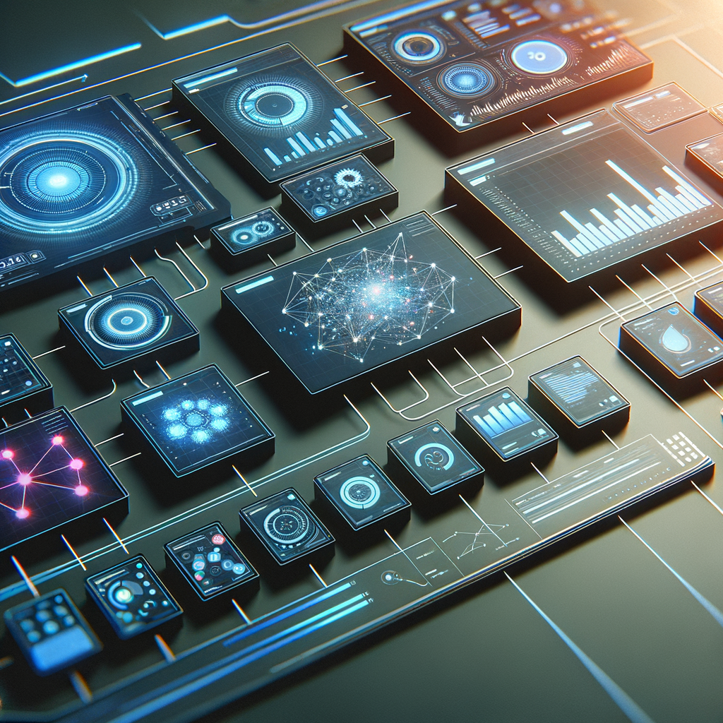 Painel digital com dashboards e gráficos em tempo real ilustrando automação e integração de sistemas para processos empresariais eficientes.