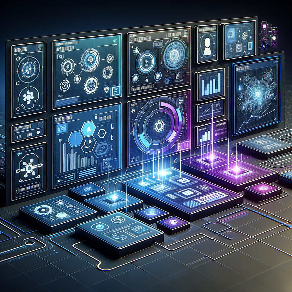 Dashboard digital exibindo fluxos de trabalho automatizados e integração de agentes inteligentes modulares com ferramentas populares para startups.