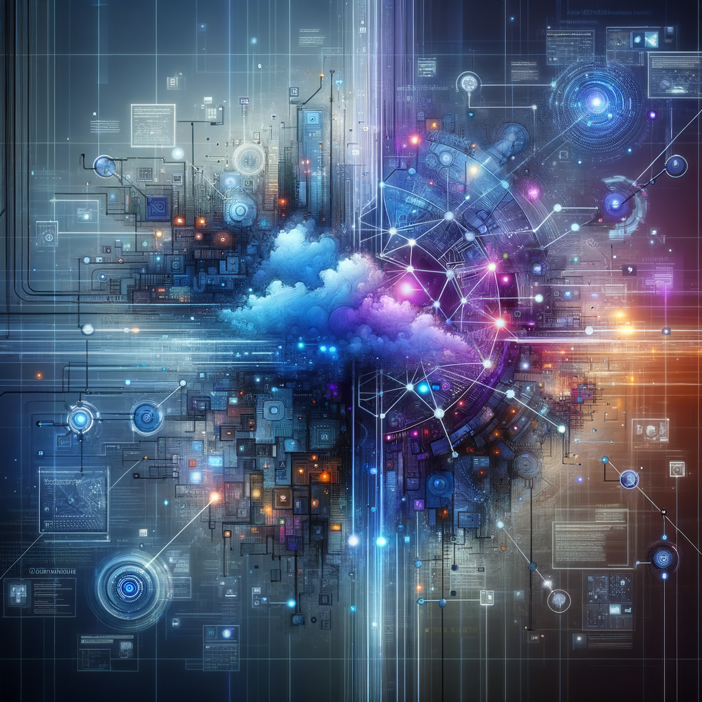 Rede tecnológica integrada com inteligência artificial e automação, simbolizando transformação digital e aumento de produtividade em escritórios de advocacia