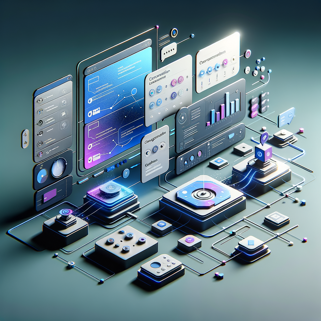 Dashboard moderno exibindo fluxos e métricas de agentes inteligentes conversacionais, evidenciando integração e monitoramento para otimização do atendimento digital.