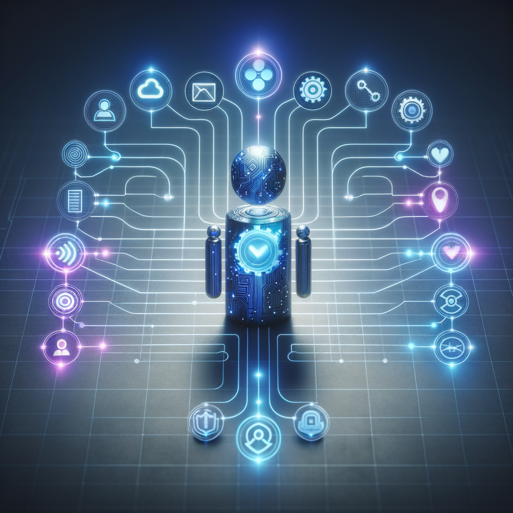 Diagrama conceitual mostrando a integração entre automação com IA e suporte humano para atendimento personalizado e seguro.