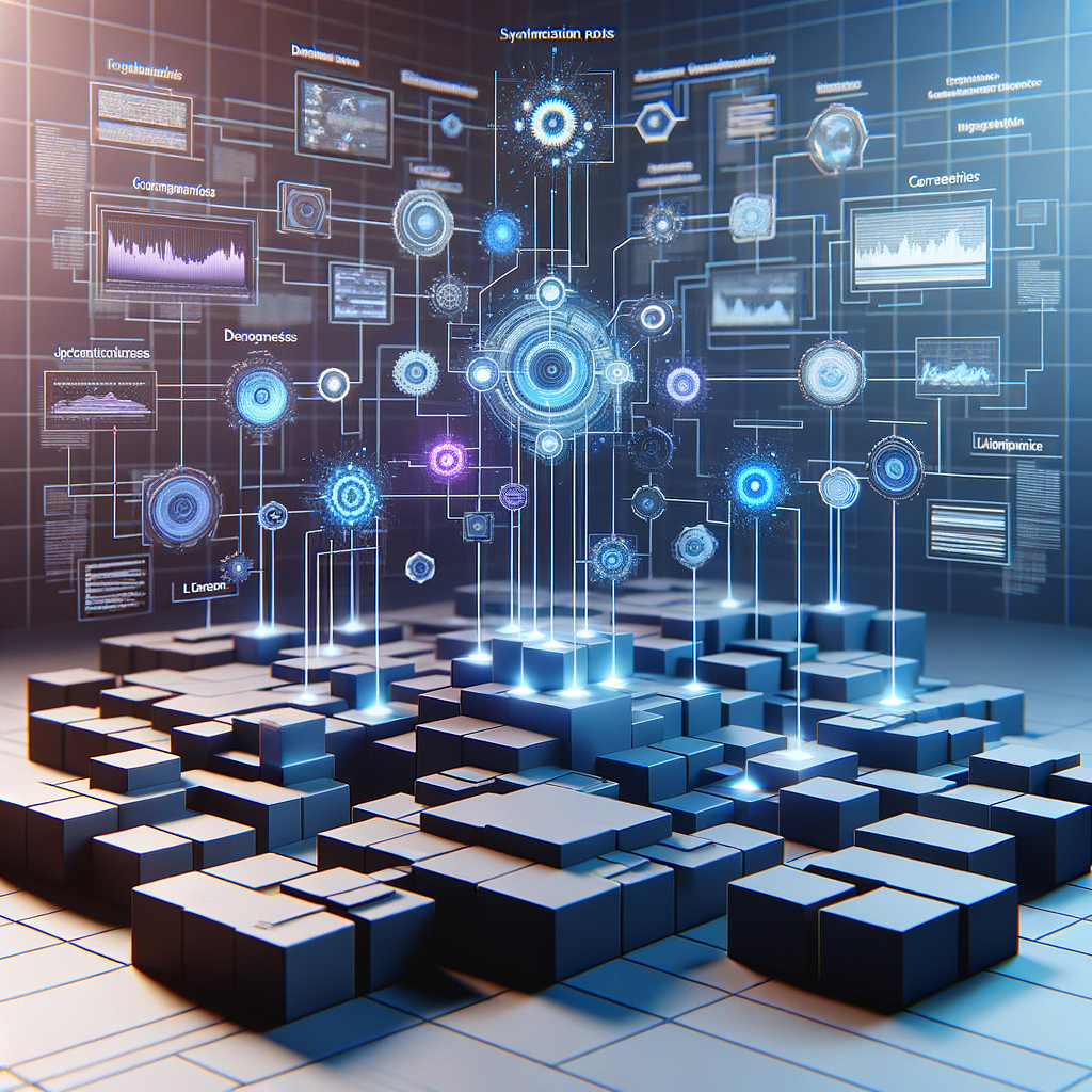 Fluxo de trabalho digital com módulos interligados por conexões em azul e ciano, ilustrando desafios comuns como dados fragmentados e processos desconectados em automação integrada.