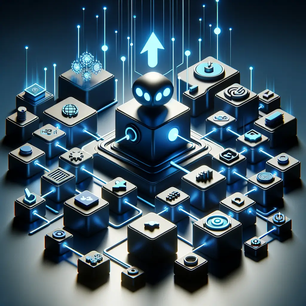 Diagrama visual que representa a integração de agentes inteligentes com sistemas de atendimento, CRM e automação em startups, destacando o fluxo de dados e a personalização no atendimento ao cliente.