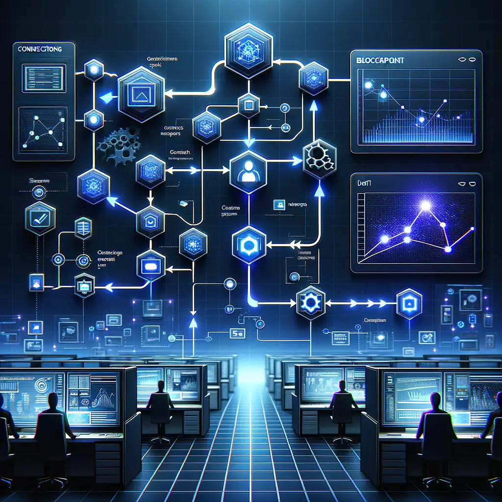 Diagrama visual de um fluxo de automação com etapas interligadas, pontos de gargalo destacados e equipe monitorando dashboards em tempo real para otimizar processos automatizados.